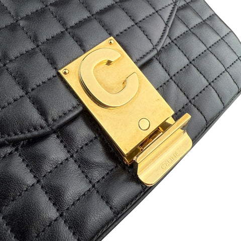 CELINE C Small Quilted Chain Shoulder Bag Near Mint