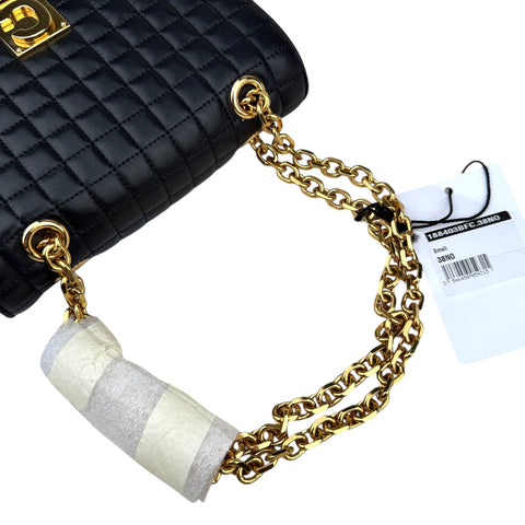 CELINE C Small Quilted Chain Shoulder Bag Near Mint
