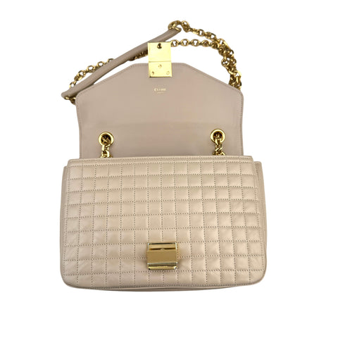 Celine Beige Quilted Leather Medium C Bag
