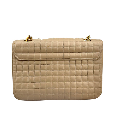 Celine Beige Quilted Leather Medium C Bag