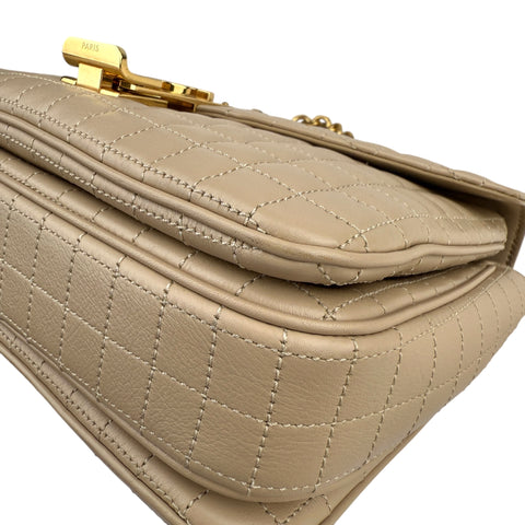 Celine Beige Quilted Leather Medium C Bag