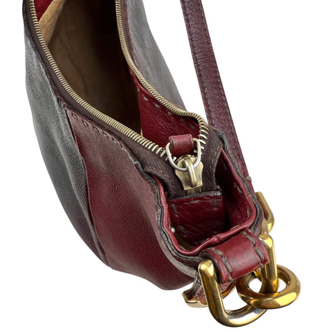 Fendi Selleria Leather Chain Hobo Shoulder Bag Tote