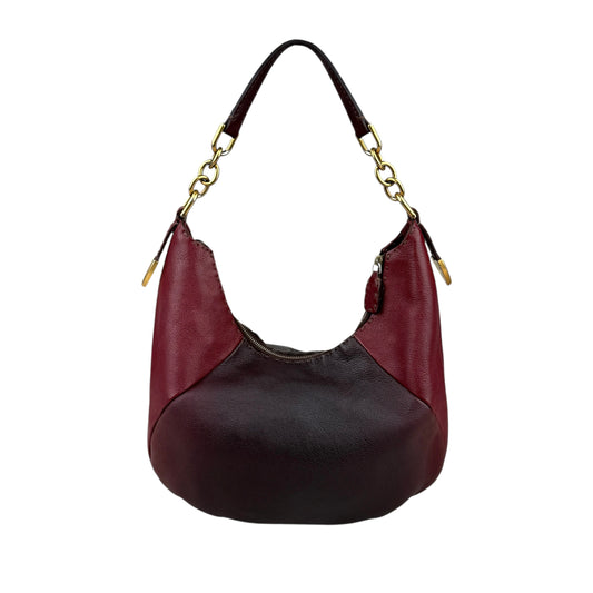 Fendi Selleria Leather Chain Hobo Shoulder Bag Tote