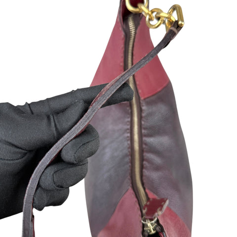 Fendi Selleria Leather Chain Hobo Shoulder Bag Tote