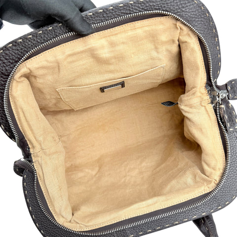 Fendi Zucca Canvas Hand Bag Brown Black