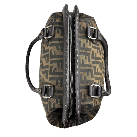 Fendi Zucca Canvas Hand Bag Brown Black