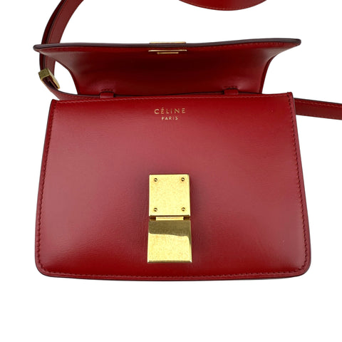 Celine Red Leather Small Box Bag