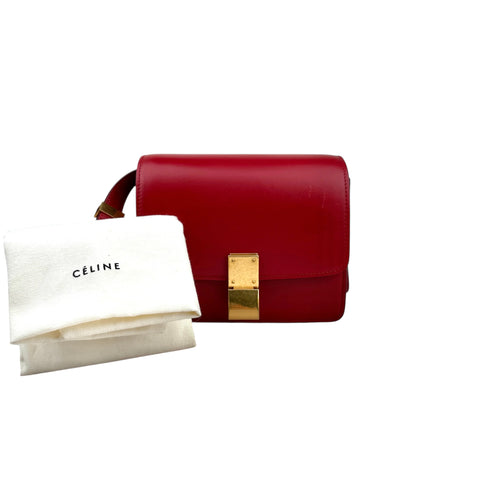 Celine Red Leather Small Box Bag