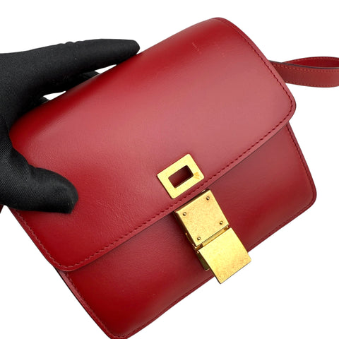 Celine Red Leather Small Box Bag
