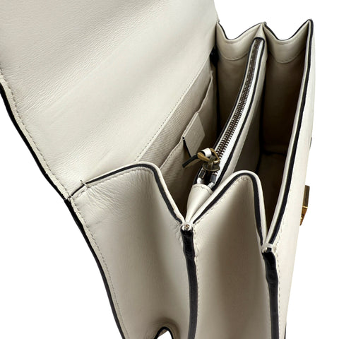 GUCCI Calfskin Bamboo Web Medium Dionysus Top Handle Bag White Blue Hibiscus Red