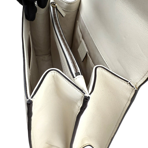 GUCCI Calfskin Bamboo Web Medium Dionysus Top Handle Bag White Blue Hibiscus Red