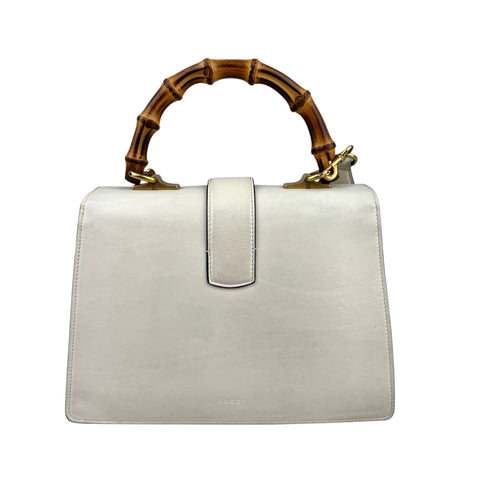 GUCCI Calfskin Bamboo Web Medium Dionysus Top Handle Bag White Blue Hibiscus Red