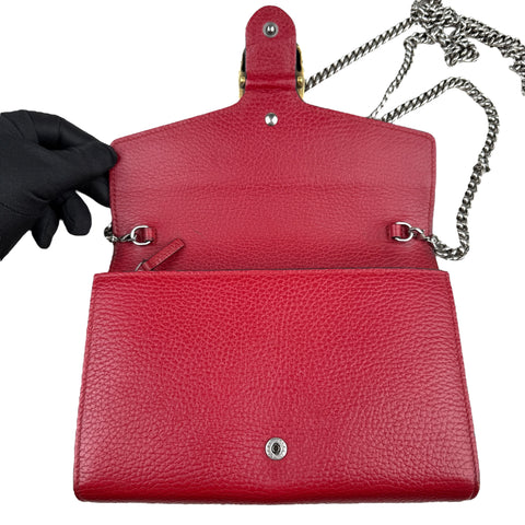 Gucci Dionysus Mini Chain Bag Leather Red Chain Wallet