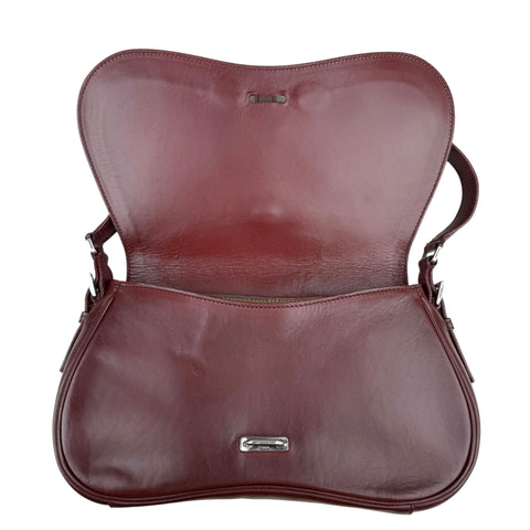 Prada Cognac Leather Flap Shoulder Bag