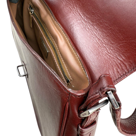 Prada Cognac Leather Flap Shoulder Bag