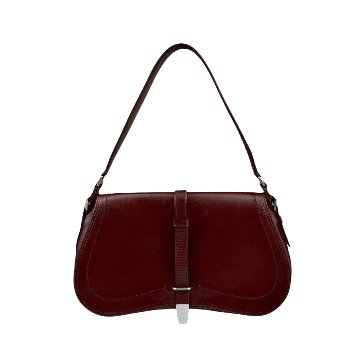 Prada Cognac Leather Flap Shoulder Bag