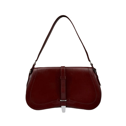 Prada Cognac Leather Flap Shoulder Bag
