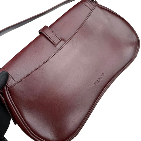 Prada Cognac Leather Flap Shoulder Bag