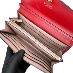 Pre-owned bvlgari-serpenti-forever-chain-wallet-flamingo-front