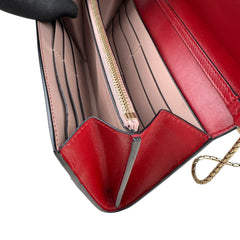 Pre-owned bvlgari-serpenti-forever-chain-wallet-flamingo-front