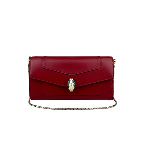 Bvlgari Serpenti Forever Chain Wallet Flamingo