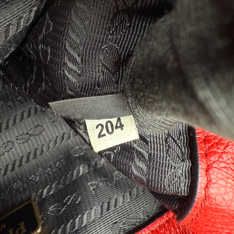 Prada Red Leather Bucket Bag