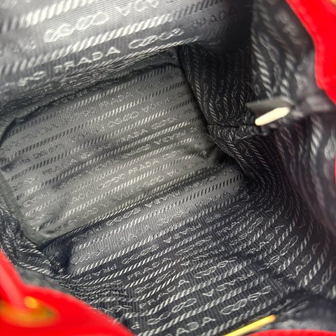 Prada Red Leather Bucket Bag