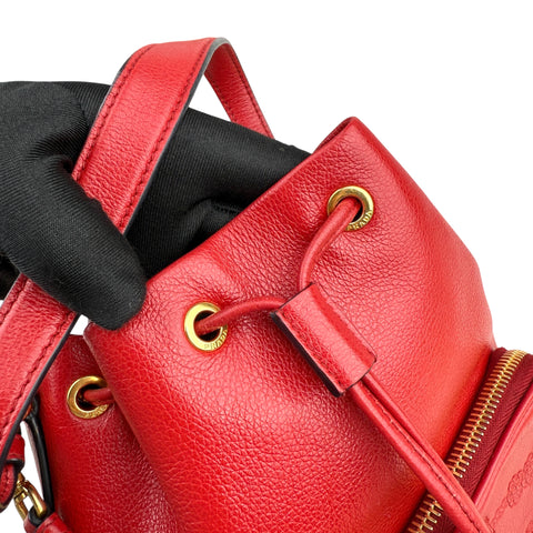 Prada Red Leather Bucket Bag