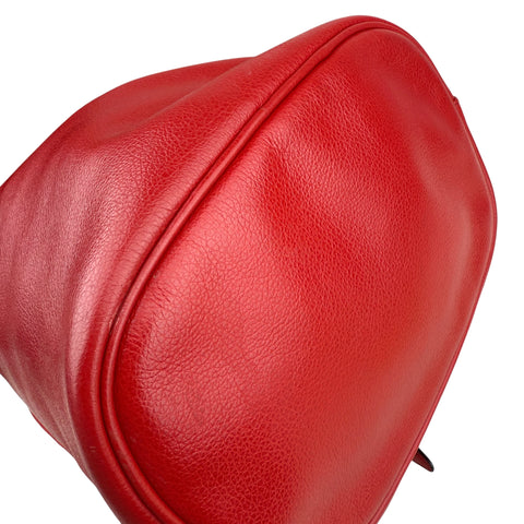 Prada Red Leather Bucket Bag