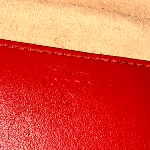 Gucci Mini bucket GG Marmont bag in red herringbone leather