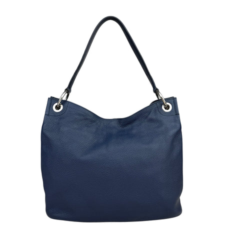 Prada Pebble Leather Hobo Bag Navy