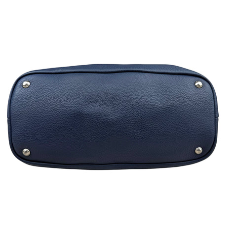 Prada Pebble Leather Hobo Bag Navy
