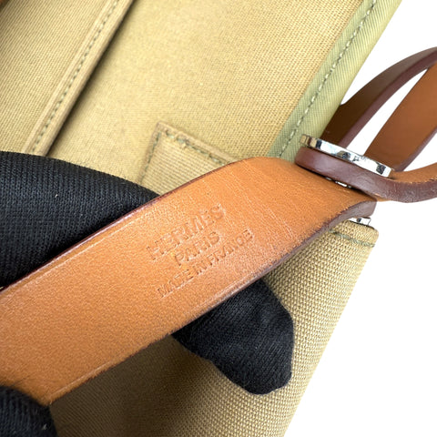 Hermès Khaki Cabag Elan Canvas Satchel