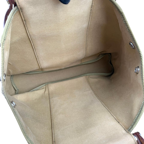 Hermès Khaki Cabag Elan Canvas Satchel