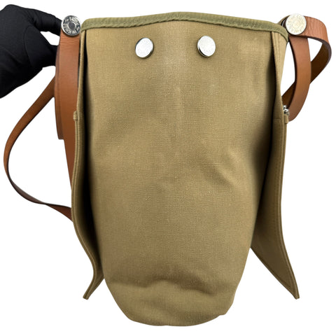 Hermès Khaki Cabag Elan Canvas Satchel