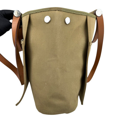 Hermès Khaki Cabag Elan Canvas Satchel