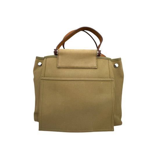 Hermès Khaki Cabag Elan Canvas Satchel