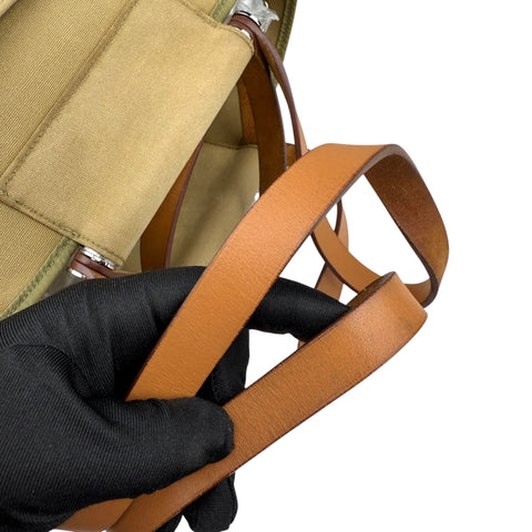 Hermès Khaki Cabag Elan Canvas Satchel