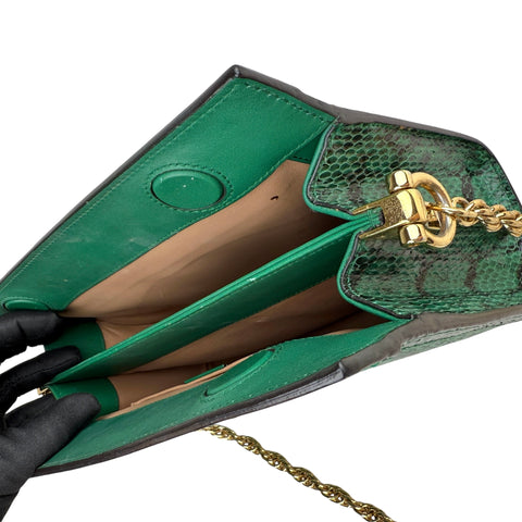 Gucci Emerald Snakeskin Ophidia Shoulder Bag