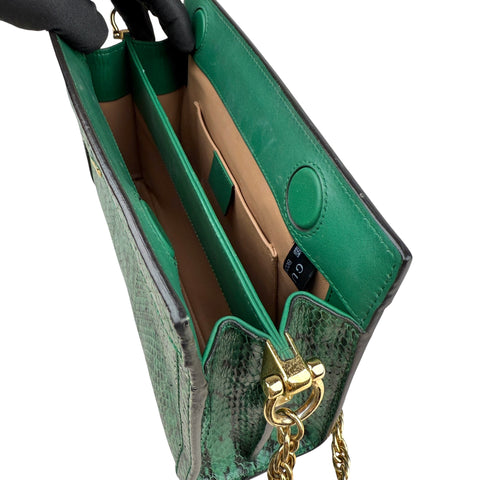 Gucci Emerald Snakeskin Ophidia Shoulder Bag