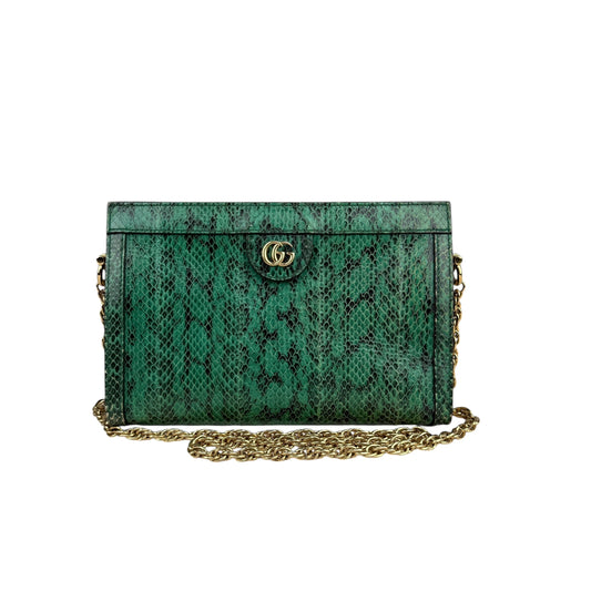 Gucci Emerald Snakeskin Ophidia Shoulder Bag