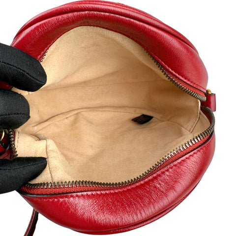 Gucci GG Marmont Round Shoulder Bag Red
