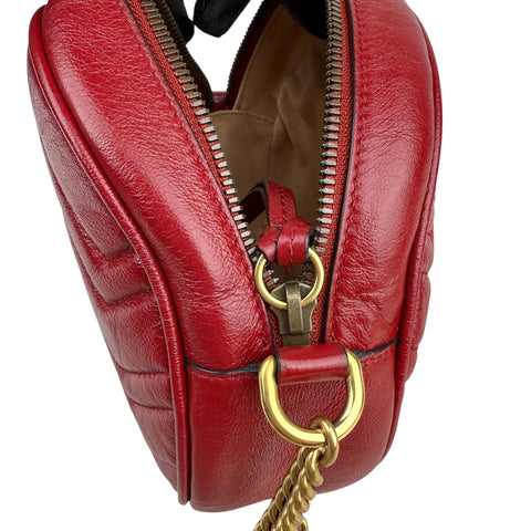 Gucci GG Marmont Round Shoulder Bag Red