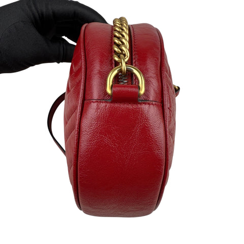 Gucci GG Marmont Round Shoulder Bag Red