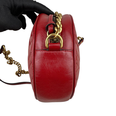 Gucci GG Marmont Round Shoulder Bag Red
