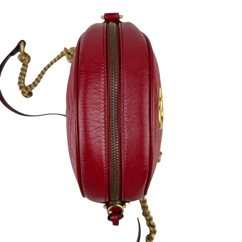 Gucci GG Marmont Round Shoulder Bag Red