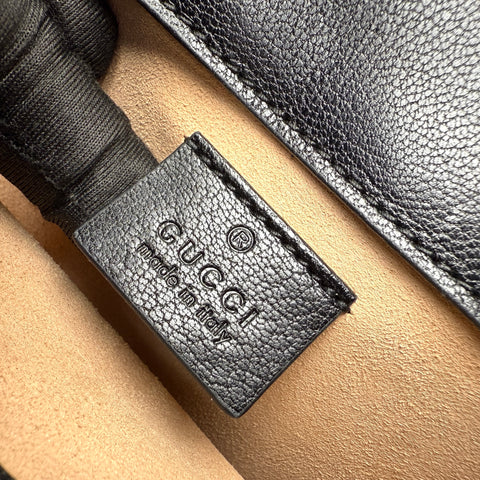 Gucci Dionysus Shoulder Bag – Black & White Geometric Leather with Silver Chain