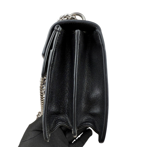 Gucci Dionysus Shoulder Bag – Black & White Geometric Leather with Silver Chain