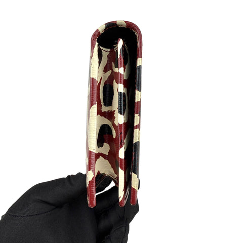 Gucci Leather Leopard Print clutch crossbody Chain Shoulder Wallet Bag