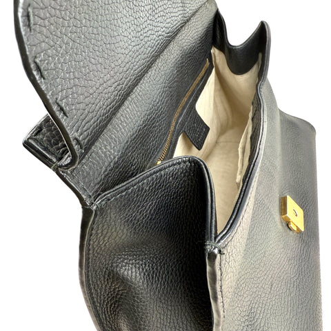 Gucci  Marmont GG Top Handle Flap Bag Black Leather